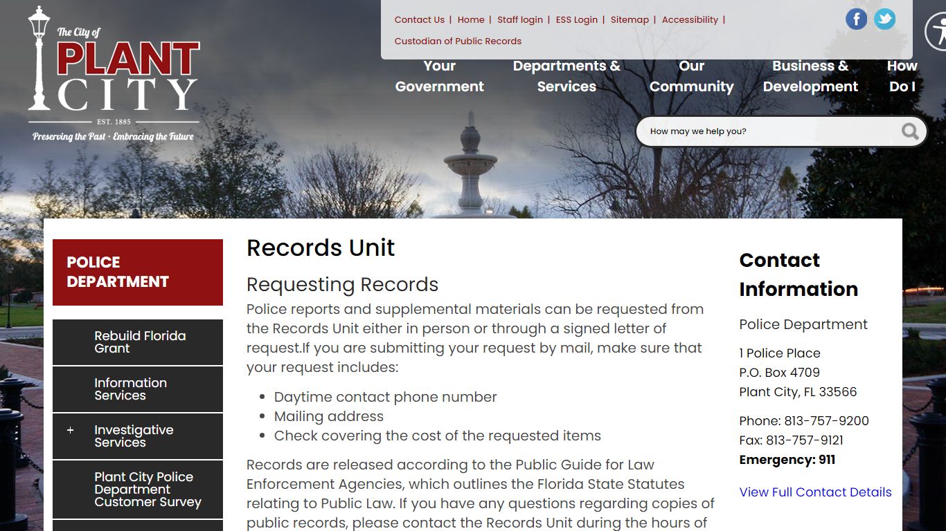 Records Unit | City of Plant City Florida